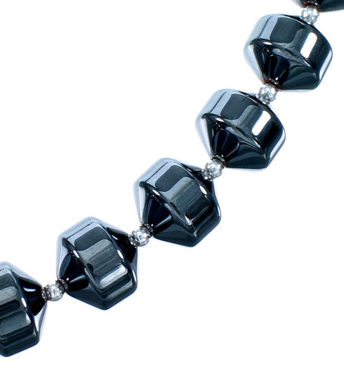 Sterling Silver Hematite Bead Necklace RX114380